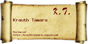 Krauth Tamara névjegykártya
